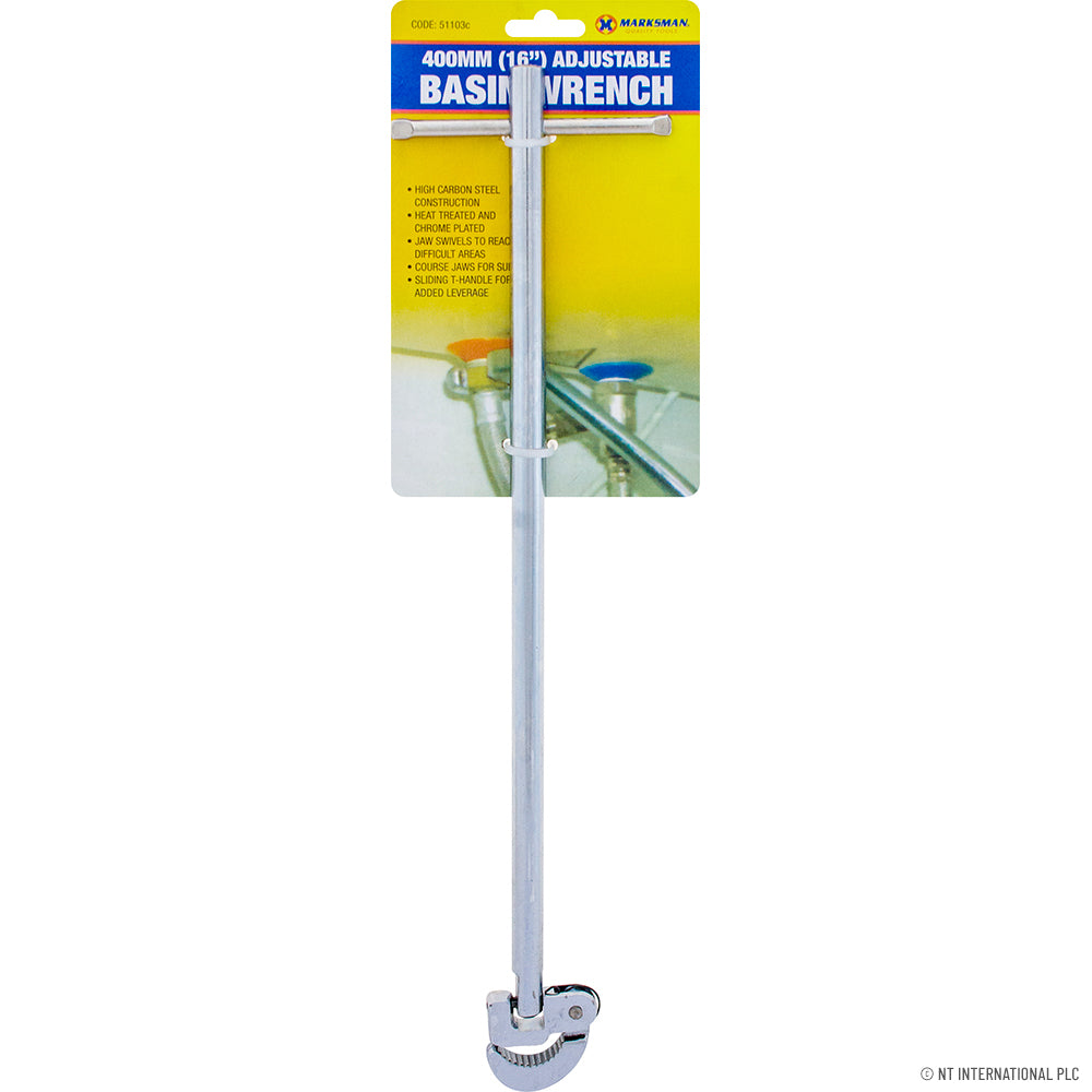 Clé à lavabo réglable de 16" (40 cm) – Parfaite pour les espaces restreints !