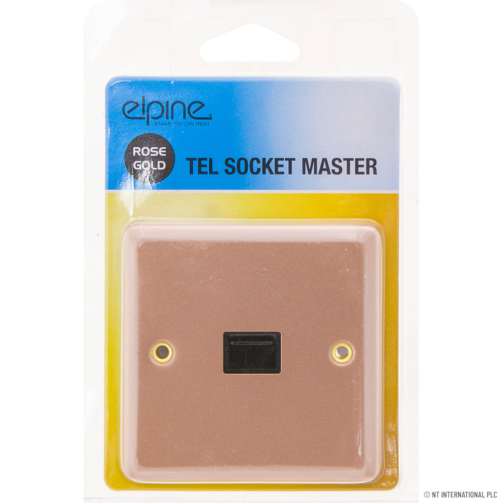 Sublimez votre espace avec une prise téléphonique élégante en or rose.