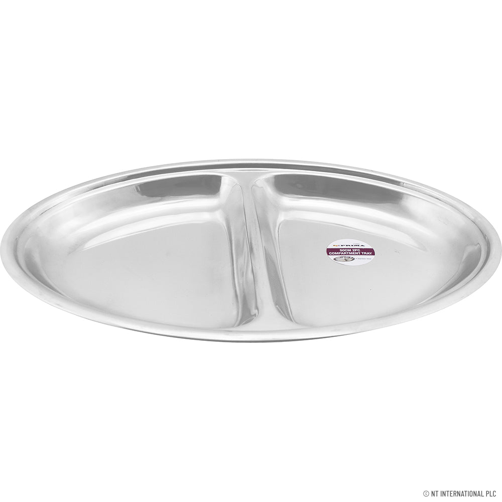 Plateau en acier inoxydable à 2 grands compartiments - 50 cm Solution de rangement pratique pour un espace ordonné et élégant