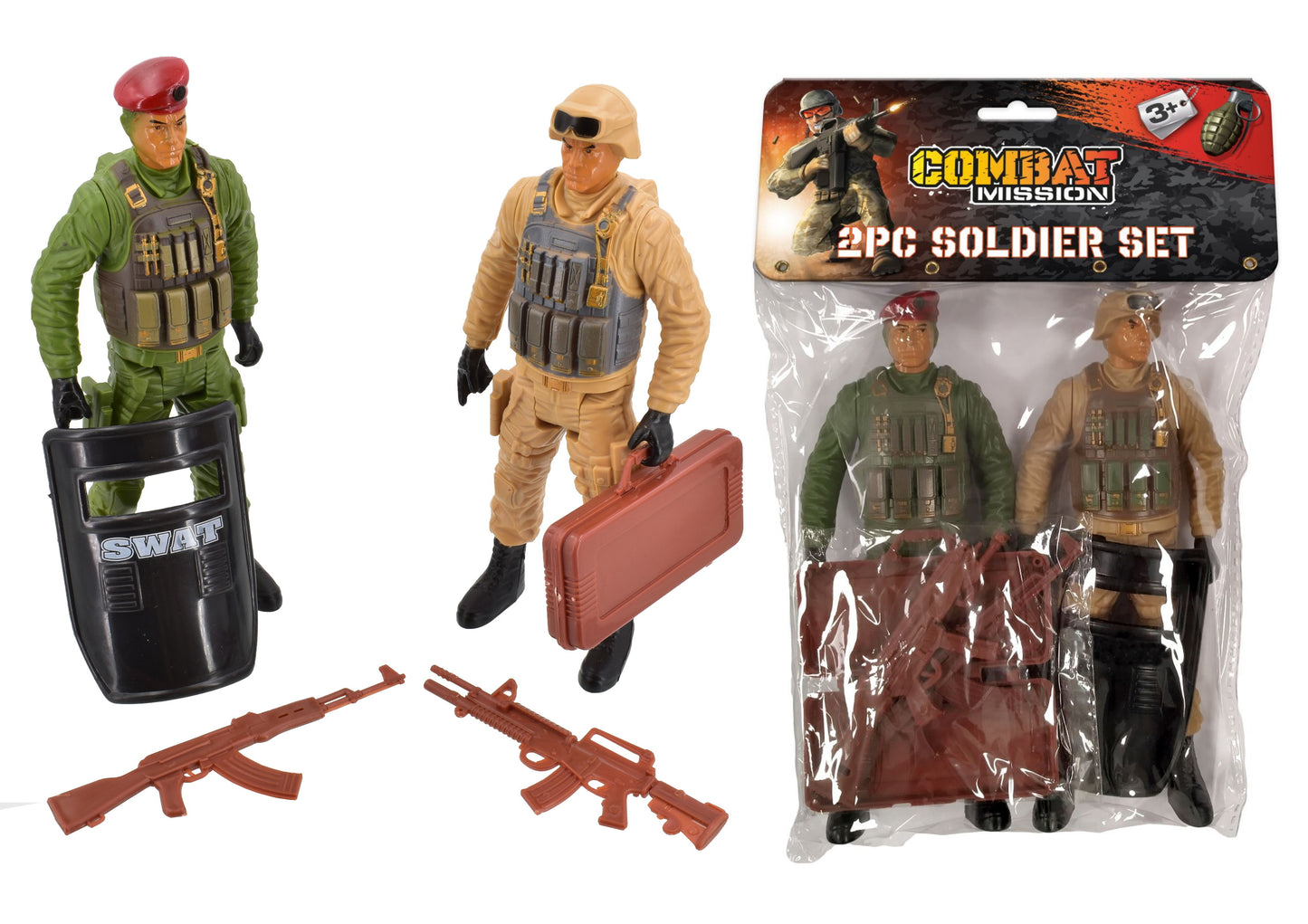 Équipez vos troupes avec le lot de 2 soldats et accessoires - Collection Mission Combat