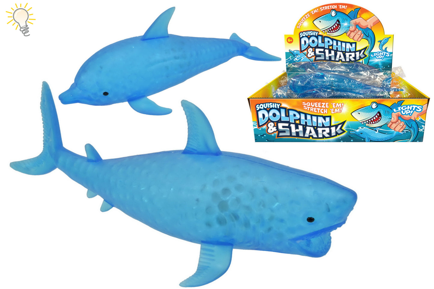 Dauphin et Requin Squishy Lumineux Amusants et Interactifs pour Divertir les Enfants Pendant des Heures