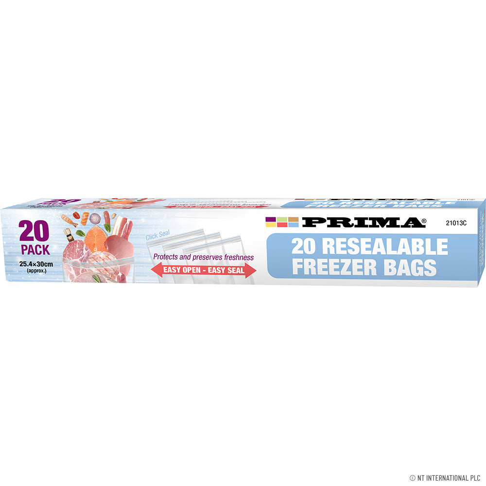 Sacs de congélation à fermeture éclair, 20 unités – Solution de rangement pratique | 25,4 x 30 cm.