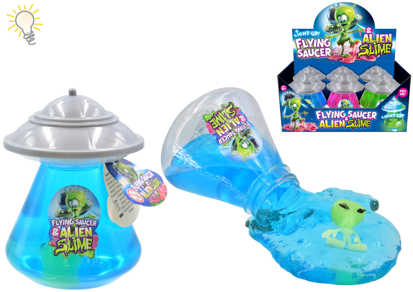 Explore the Fun: 190gm Slime With Light Up Flying Saucer