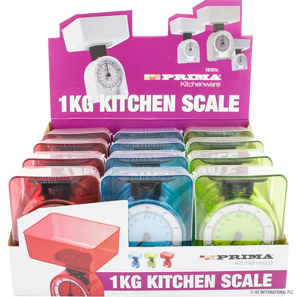 Balance de cuisine en plastique 1 kg - Présentoir pratique.