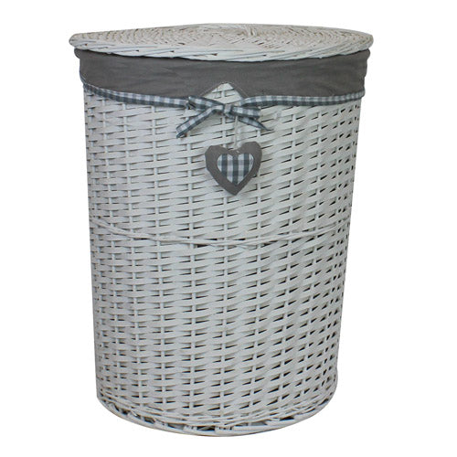 Housses de couette simples en lin blanc Luxurious Hearts de couleur grise | Parure de lit en lin doux.