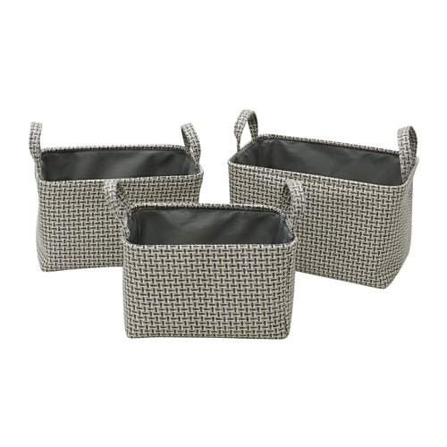 Organisez avec style grâce au lot de 3 paniers de rangement rectangulaires en tissu Silva.