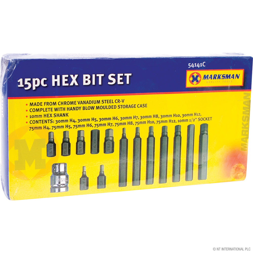 Jeu d'embouts de tournevis hexagonaux 15 pièces pour projets de bricolage polyvalents