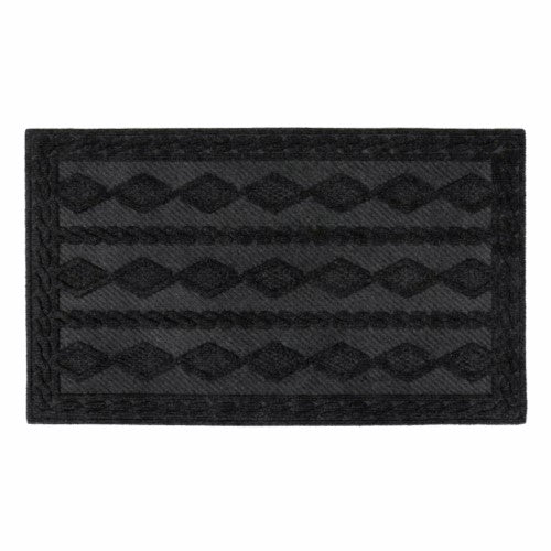 Paillasson grattoir d'intérieur en tricot douillet – Anthracite 40x60cm | Accueillez vos invités avec style.