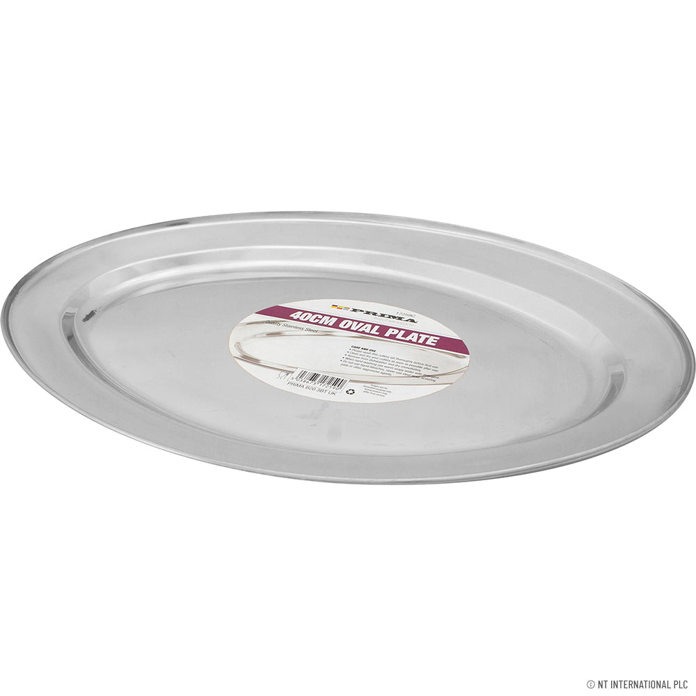 Plat Ovale en Acier Inoxydable 40cm