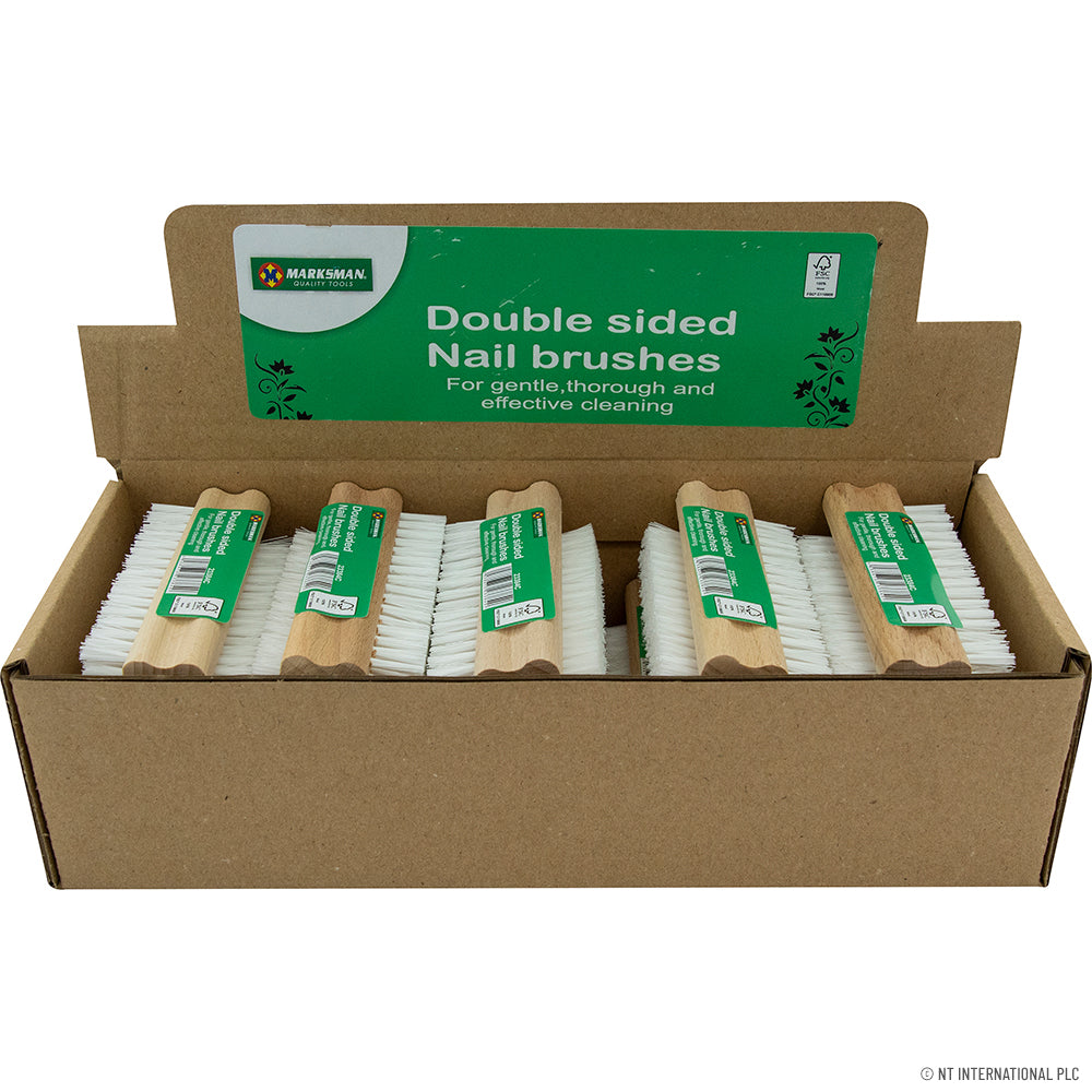Brosse à Ongles Double Face en Bois - Présentoir Pratique.