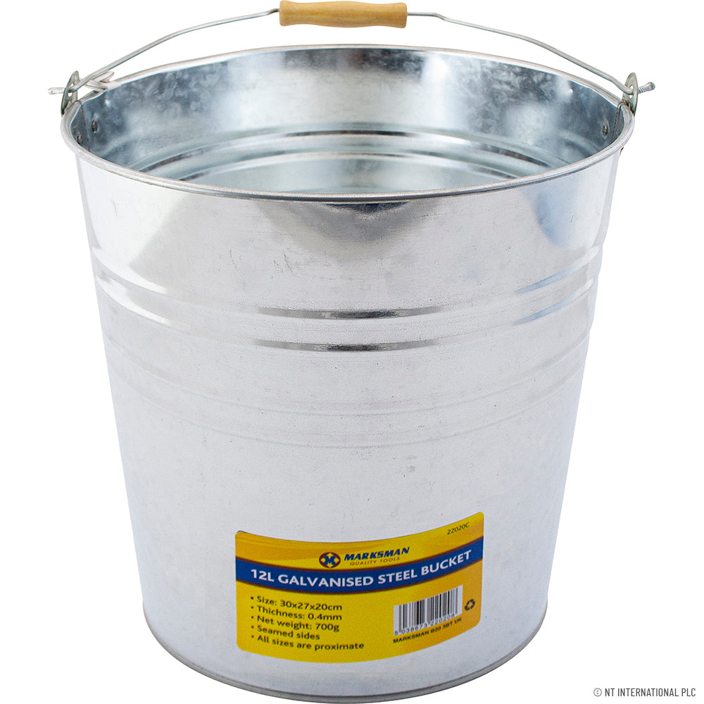 Seau/bac en acier galvanisé de 12 L