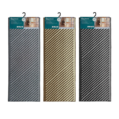 Améliorez votre décor avec le tapis de couloir lavable Stellar – Rayures assorties 57x150cm.