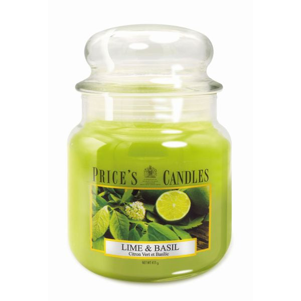 Rafraîchissez votre intérieur avec notre bougie jarre moyenne Citron Vert & Basilic
