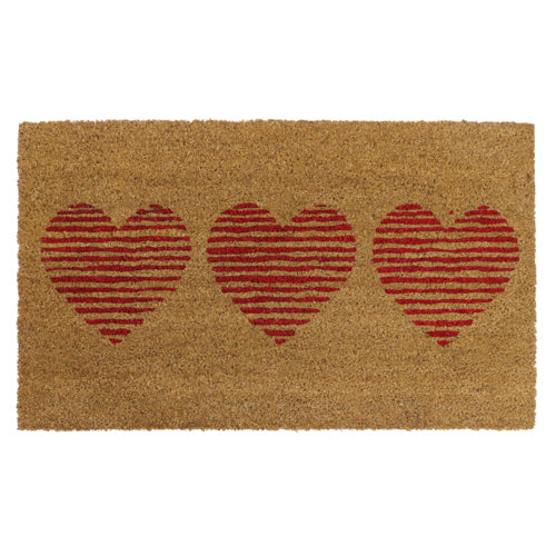Paillasson Cœur en Latex et Fibre de Coco - 45x75cm : Tapis d'Accueil Durables au Charme Chaleureux.