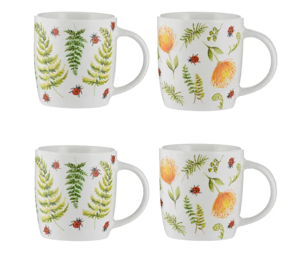 4 Assorted 34cl Mugs in a Charming Gift Box