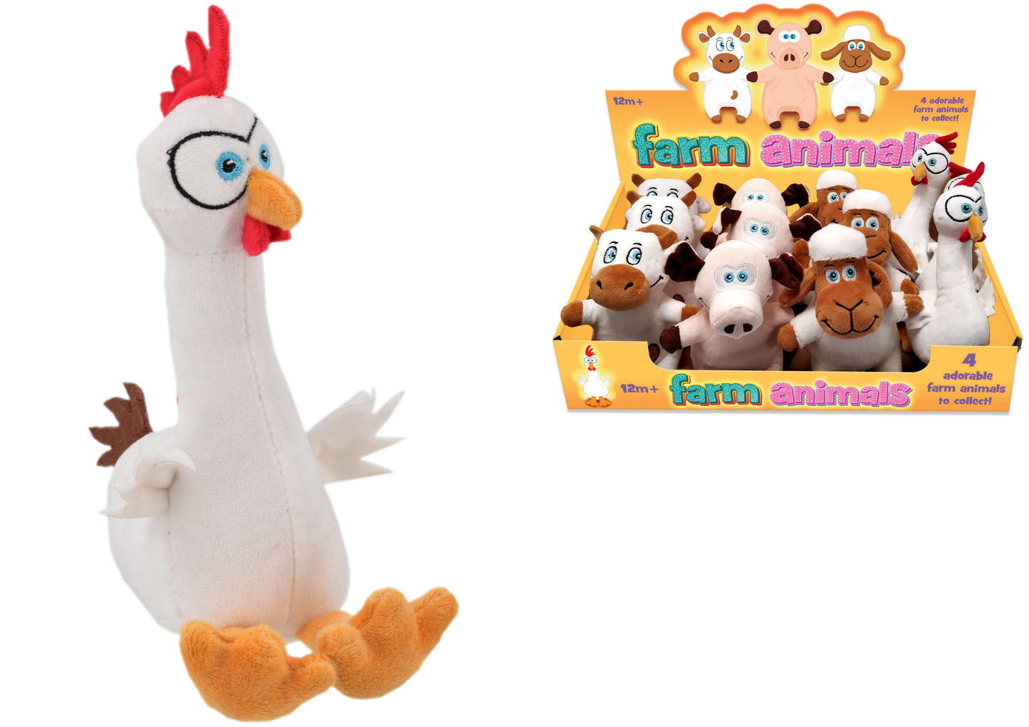 Découvrez d'adorables figurines d'animaux de la ferme de 14 cm en boîte de présentation