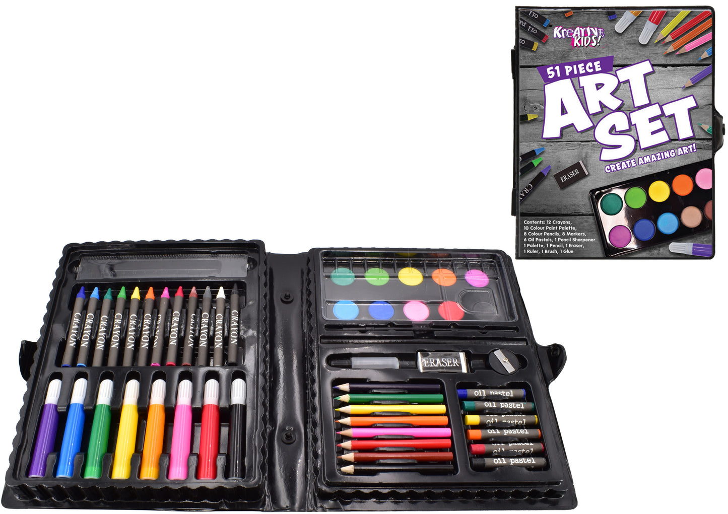 Développez votre créativité avec notre set d'art 51 pièces dans sa mallette colorée