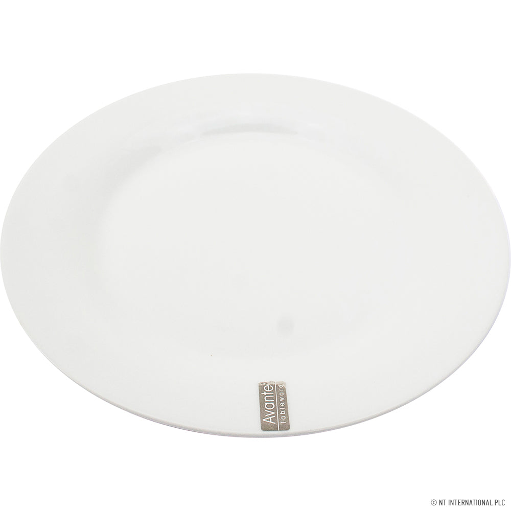 Assiette plate premium de 326,5 cm (10,5") en blanc uni élégant.