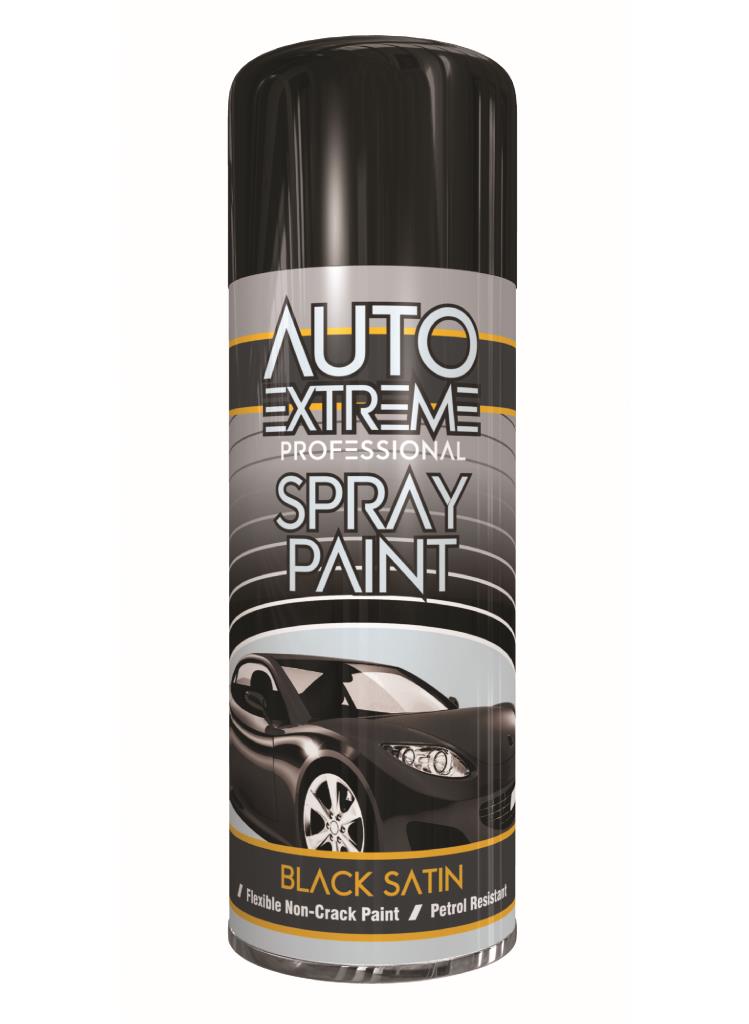 Peinture aérosol noire satinée AX 400 ml - Peinture aérosol de qualité supérieure pour projets de bricolage