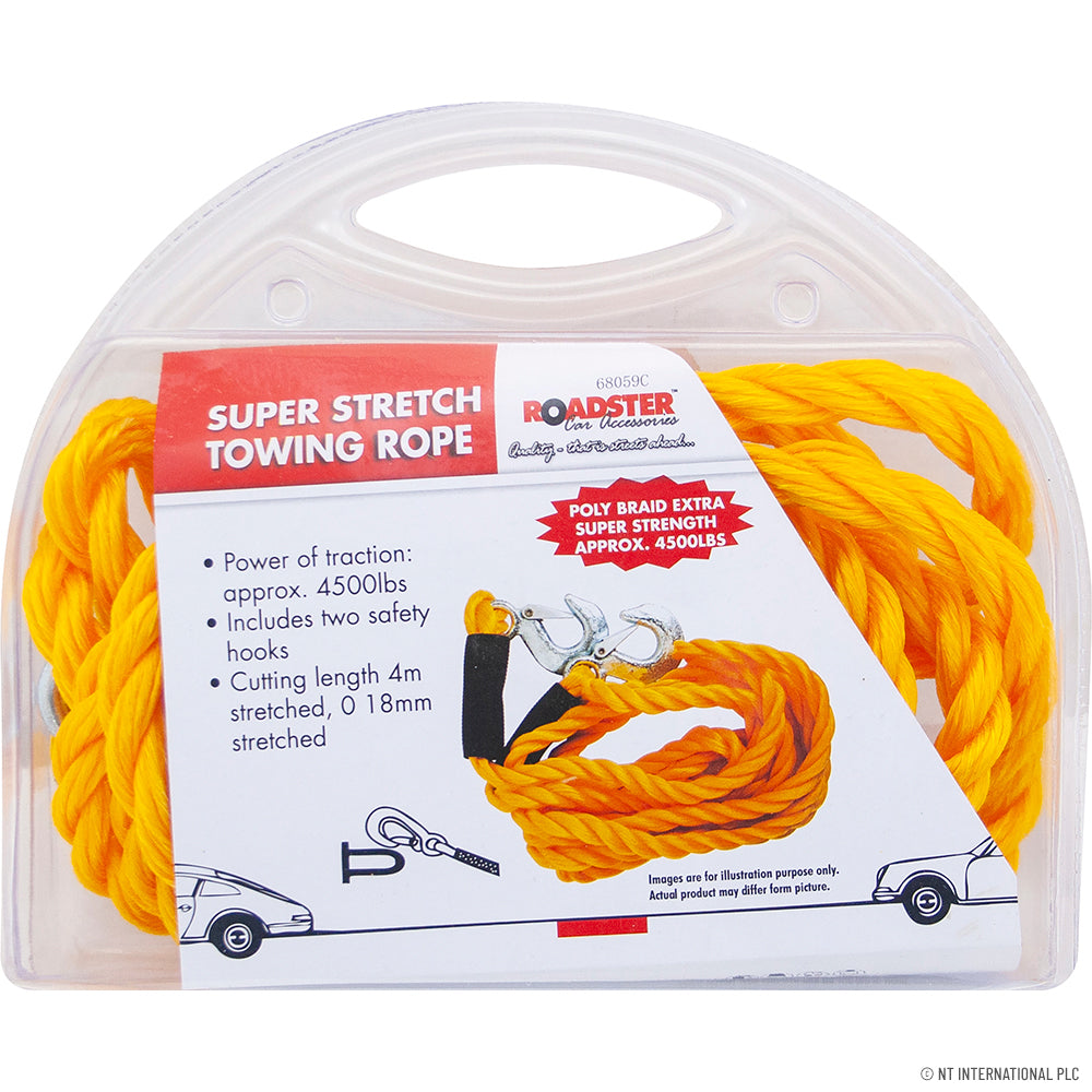 Corde de remorquage robuste de 4 m - Capacité de 4500 lb avec équipement de récupération de véhicule super extensible et fiable