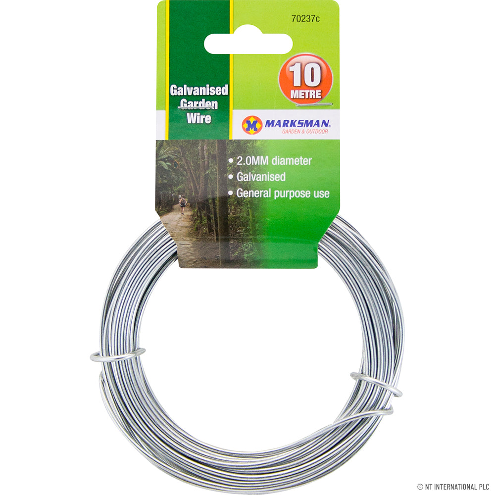 Fil de Jardin Galvanisé Robuste et Durable 2,0 mm x 10 m | Support Polyvalent pour Plantes et Fixation de Clôtures.