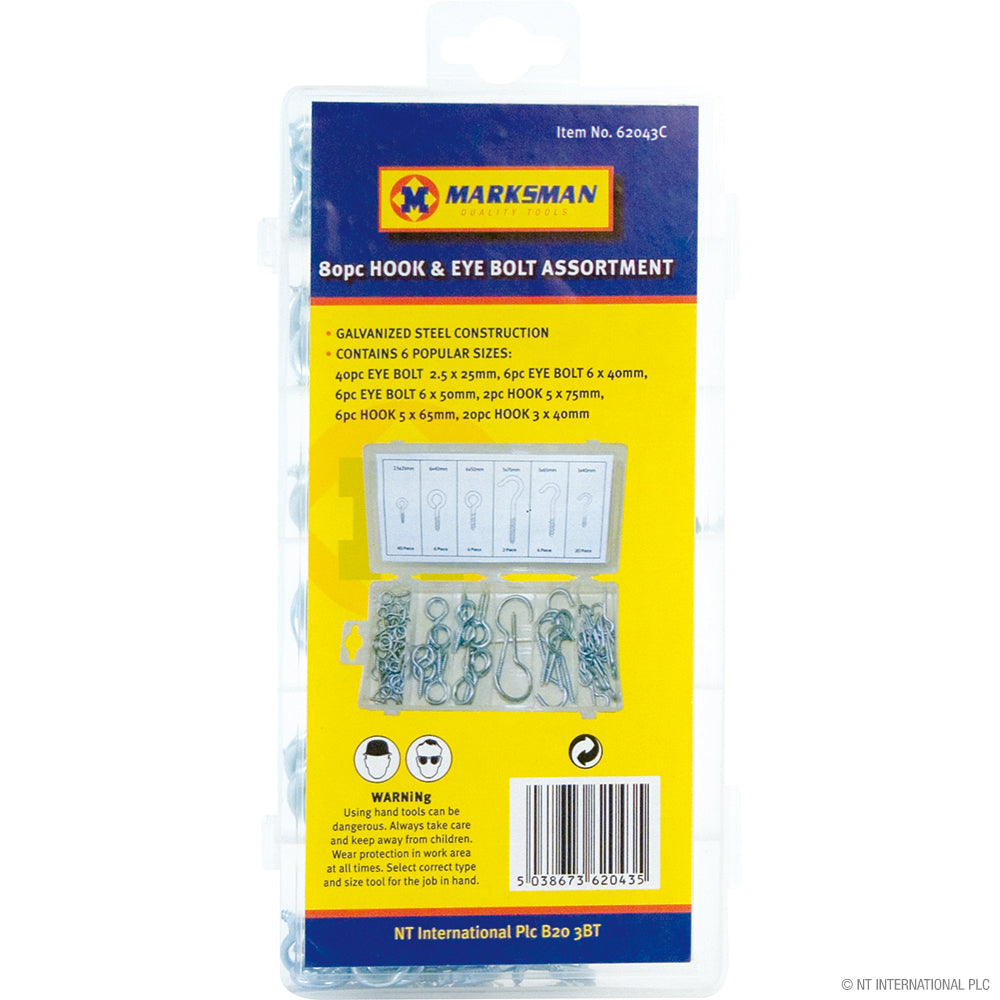 Assortiment de 80 crochets et pitons haut de gamme pour des solutions de fixation polyvalentes