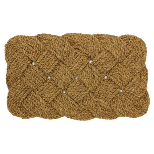 Paillasson en corde de coco tressée - Tapis durable de 45 x 75 cm pour entrées de maison.