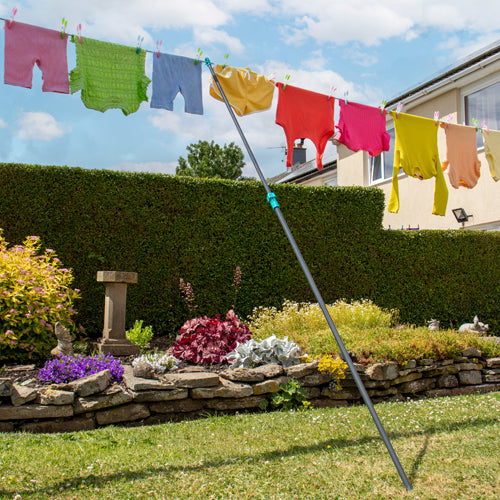Tringle télescopique extensible de 2,4 m pour étendre le linge | Support robuste pour suspendre les vêtements.
