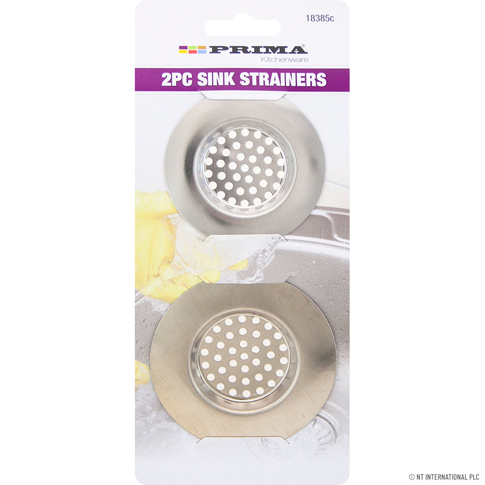 Lot de 2 passoires d'évier efficaces en acier inoxydable pour une cuisine sans obstructions.