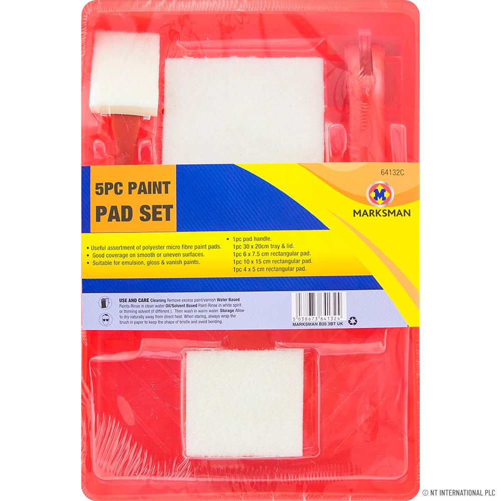 Ensemble de 5 tampons à peinture avec bac à rouleau rouge - Kit de peinture DIY pour une application lisse et précise