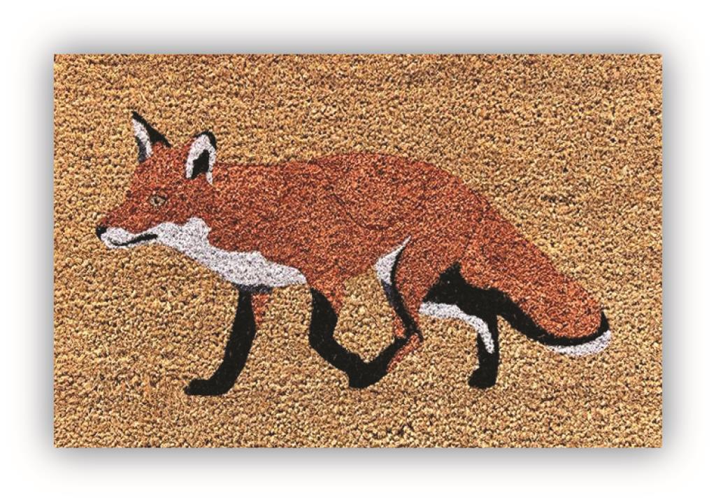 PAILLASSON RENARD - 40 x 60 cm | Paillasson coco de qualité supérieure | Tapis d'entrée élégant et durable