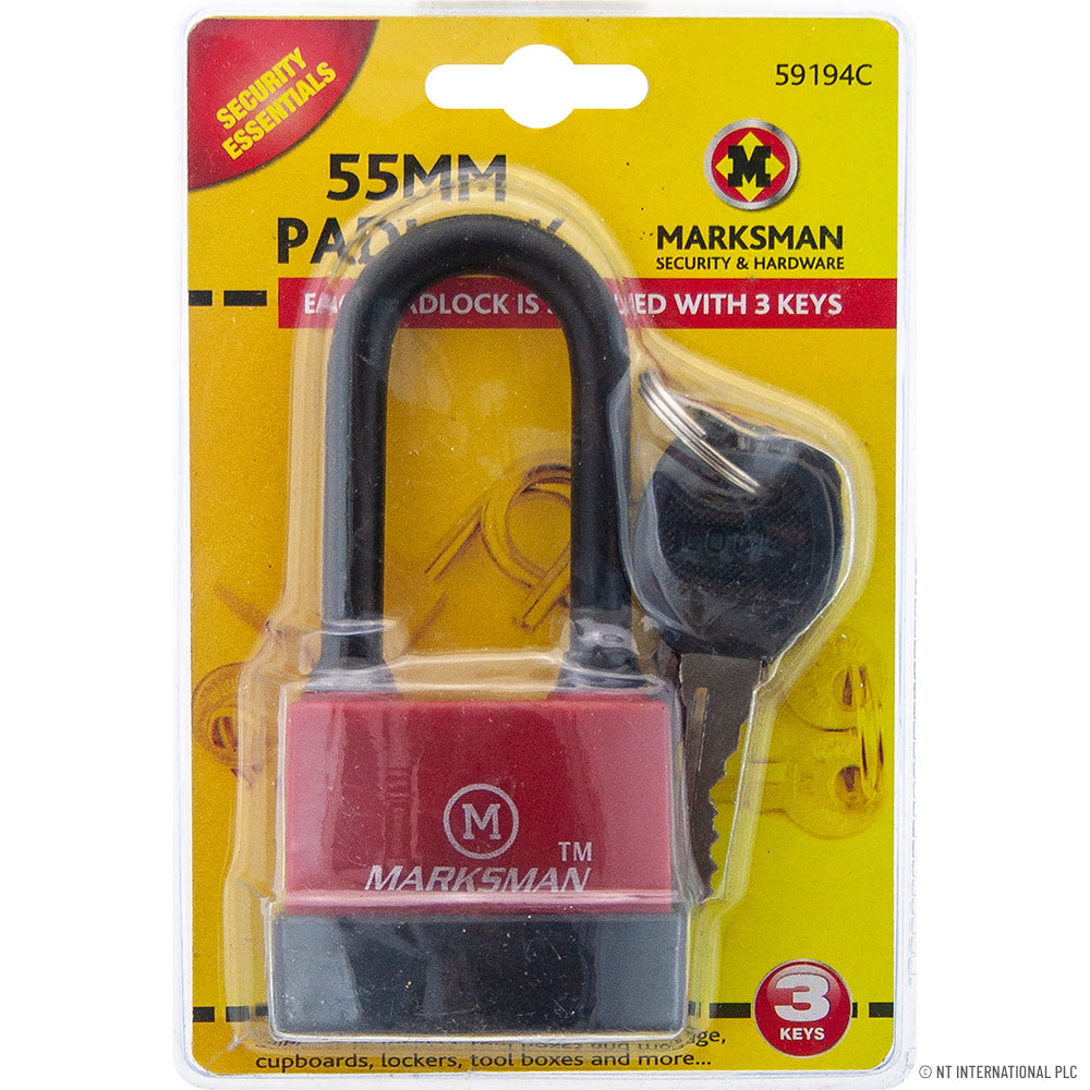 Cadenas étanche à longue anse de 55 mm - Protection durable et fiable pour vos objets de valeur