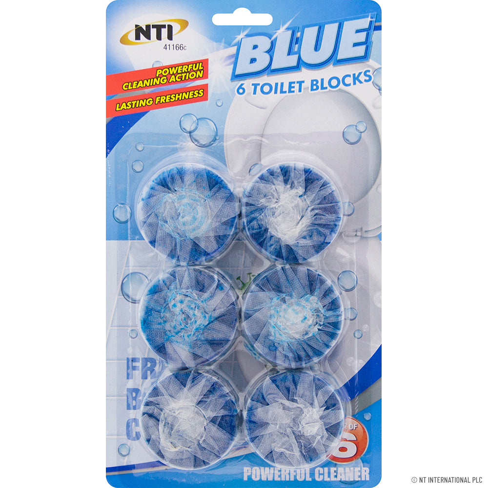Nettoyant WC Bleu en Bloc 6 pièces - Gardez vos toilettes fraîches et propres.