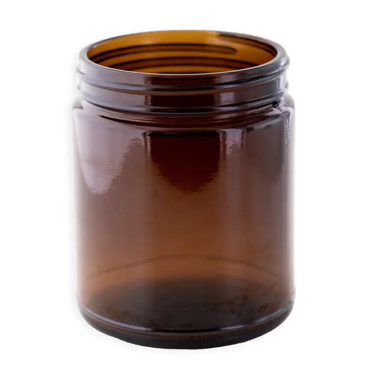 Élégant pot en verre ambré de taille moyenne, parfait pour la décoration intérieure