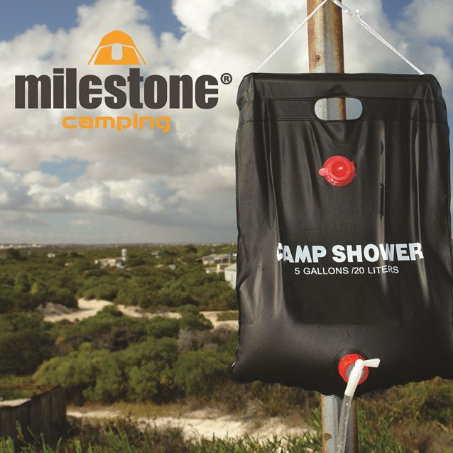Milestone 20l Solar Energy Heated Camp Shower Bag Outdoor Camping Hiking