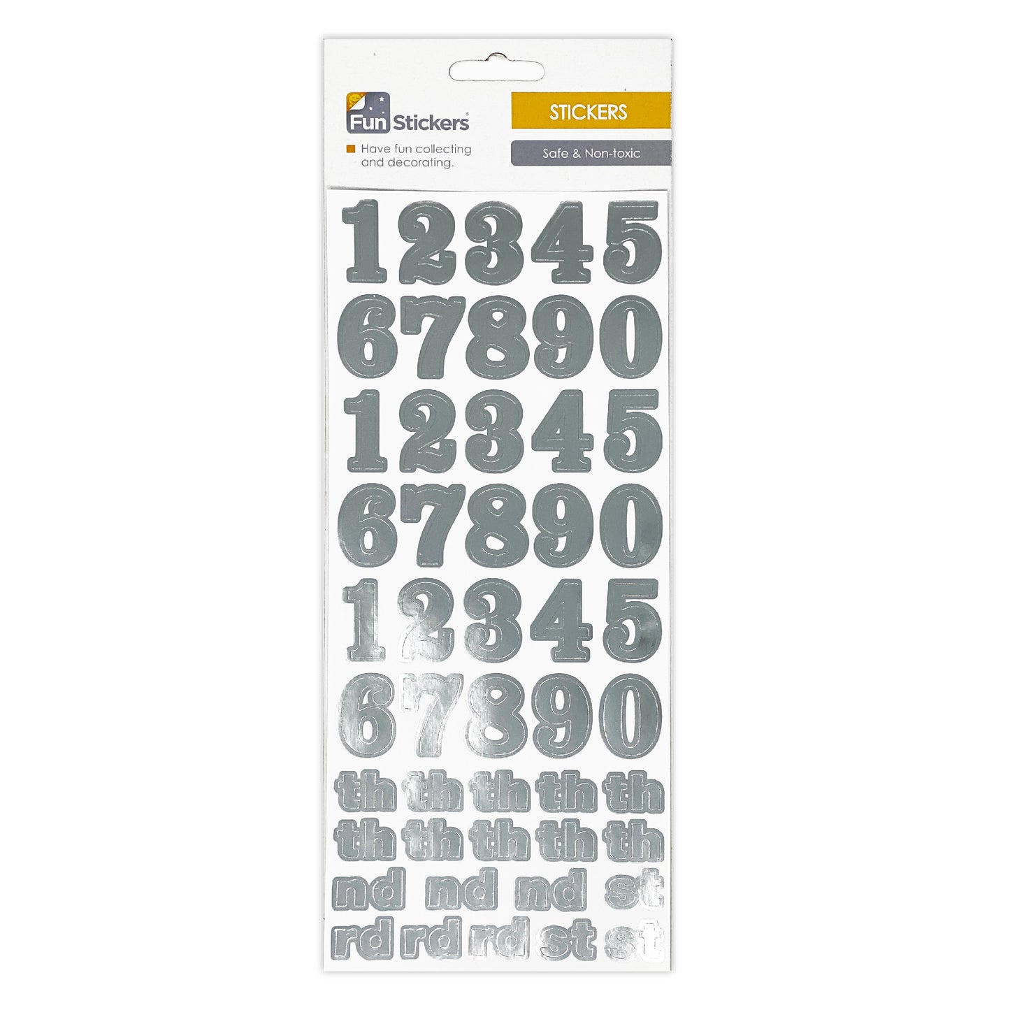 Fun stickers Silver Foil Numbers