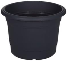POT DE FLEURS MILANO ROND GRIS MÉTAL 35 CM
