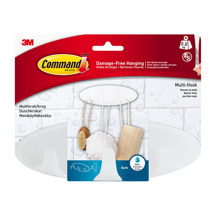 Patère multiple de salle de bain Command BATH21-ES