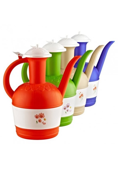 Verseuse à eau en plastique 2L, long bec, couleurs assorties