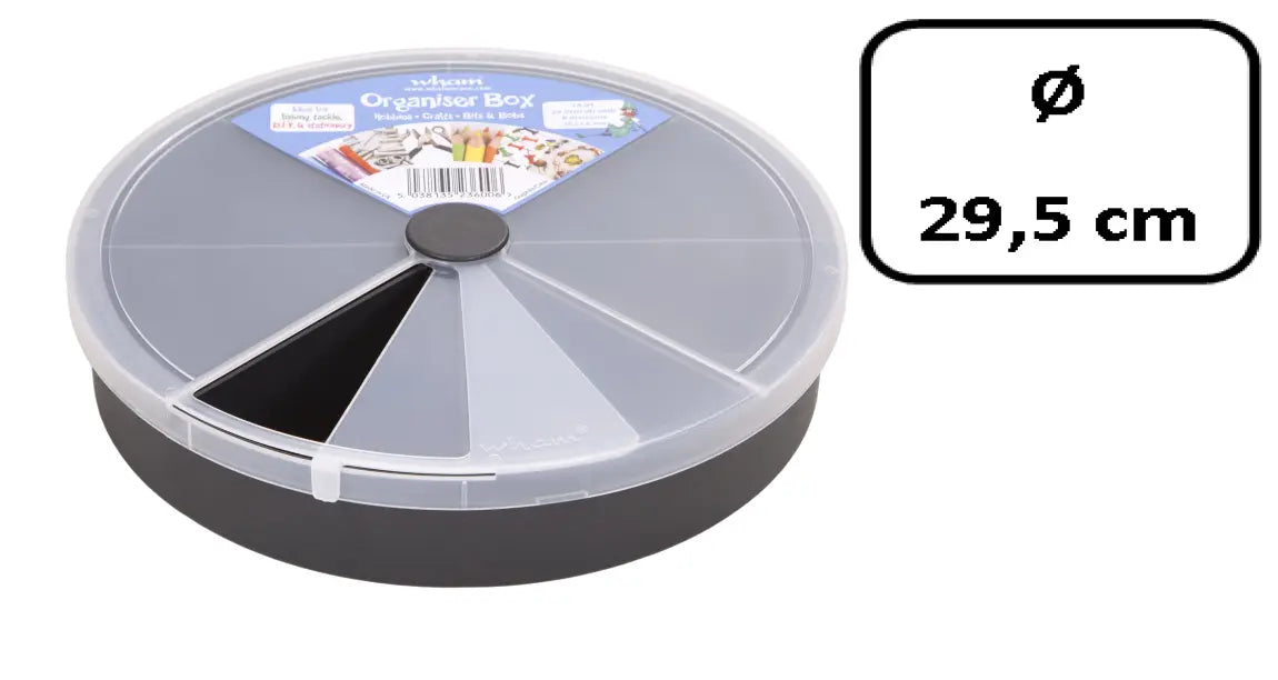WHAM RANGEMENT ROND 29,5CM 8 COMPARTIMENTS GRAPHITE