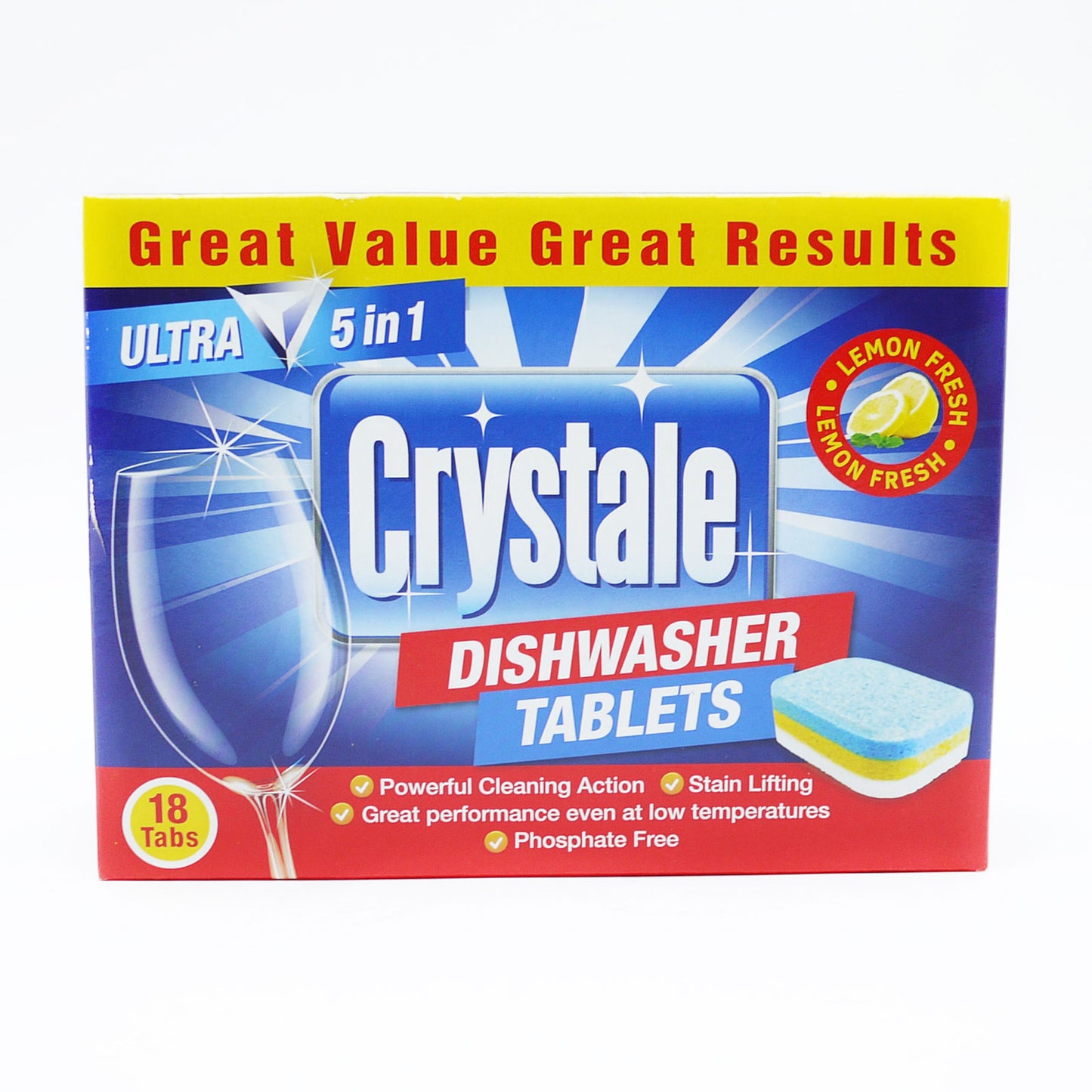 CRYSTALE TABLETTES LAVE-VAISSELLE CITRON FRAÎCHEUR 18