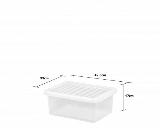 Boîte et couvercle transparents Crystal 17 litres