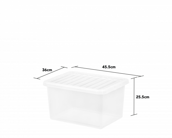 Boîte et couvercle transparents Crystal 31 litres