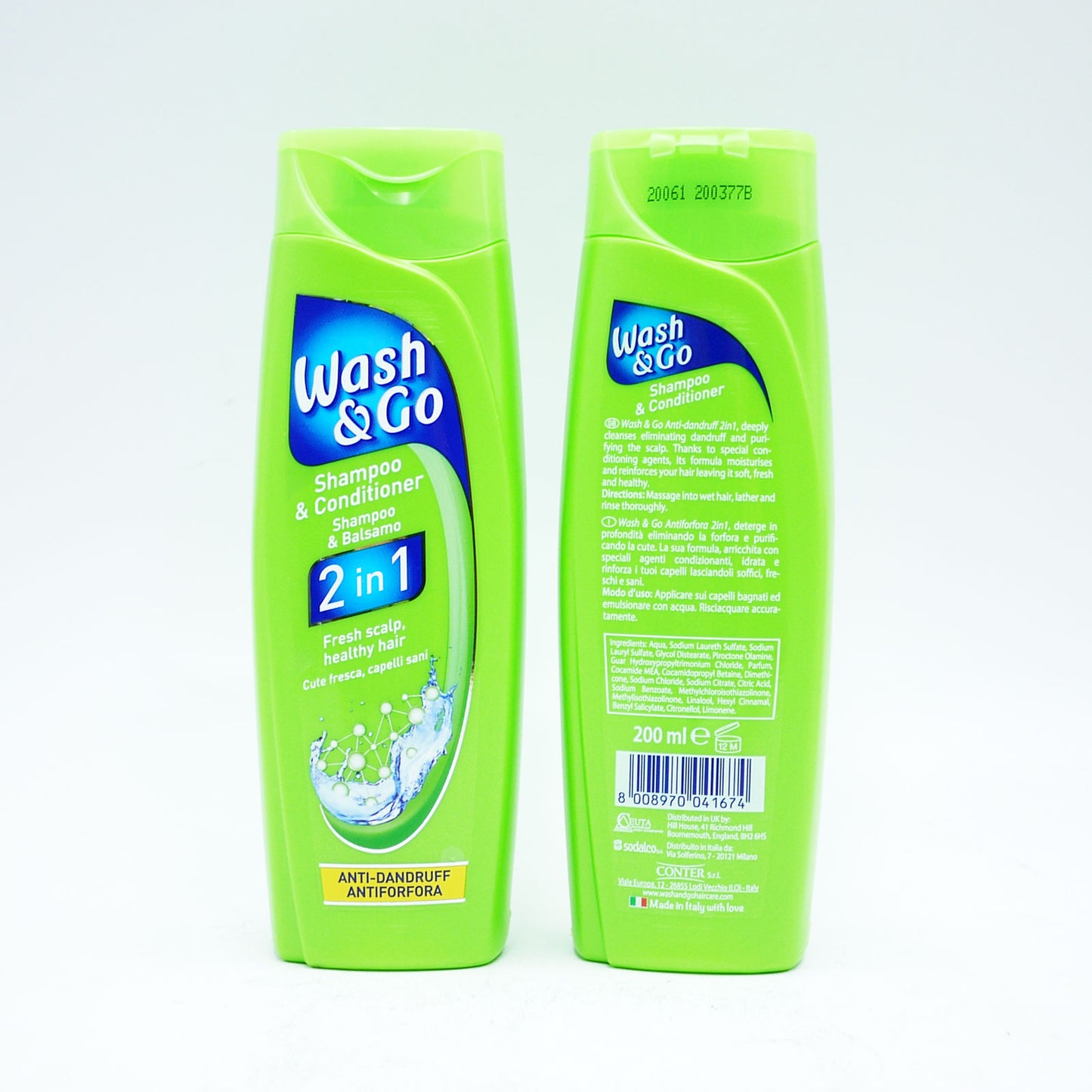 SHAMPOOING ET APRÈS-SHAMPOOING 2EN1 ANTI-PELLICULAIRE WASH & GO 200ml