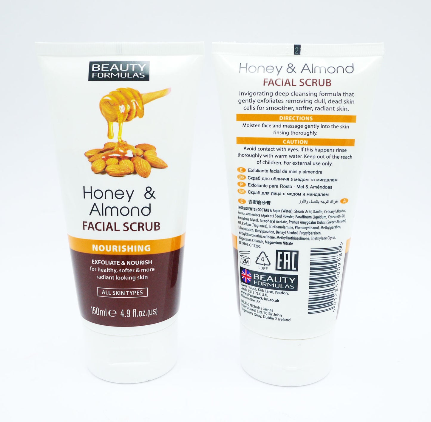 BEAUTY FORMULAS GOMMAGE VISAGE MIEL ET AMANDE 150ML