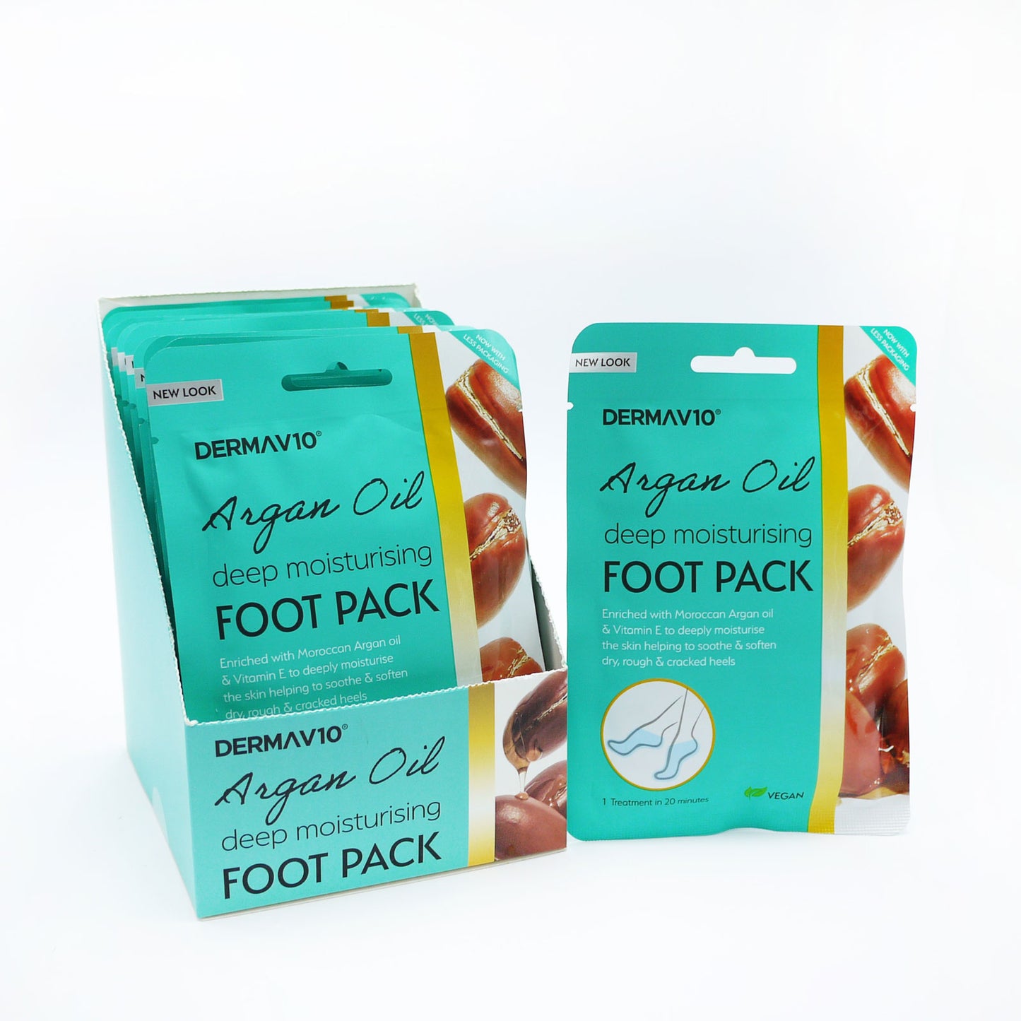 MASQUE PIEDS HUILE D'ARGAN DERMA V10 1 UN.