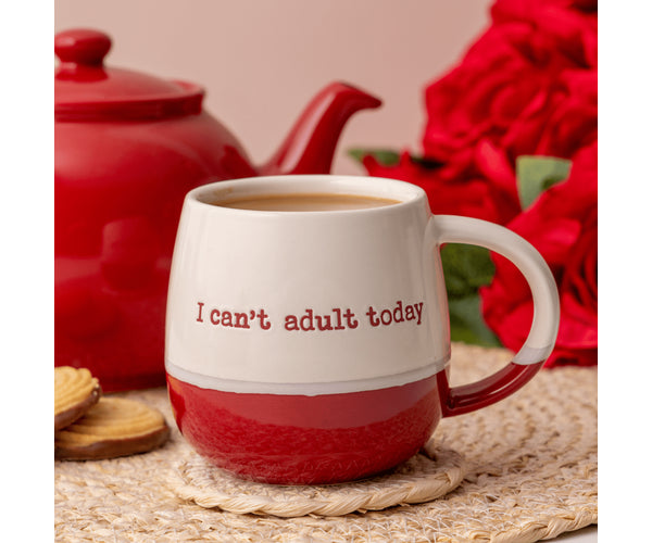 Mug "I Can't Adult Today" 34cl – Tasse en céramique originale pour un matin rempli de bonne humeur