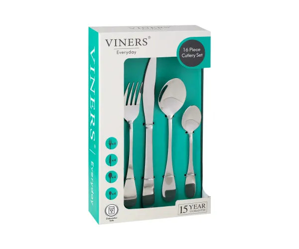 Votre expérience culinaire avec le ménagère 16 pièces Everyday Orbit 18/0 | Coffret cadeau idéal inclus.