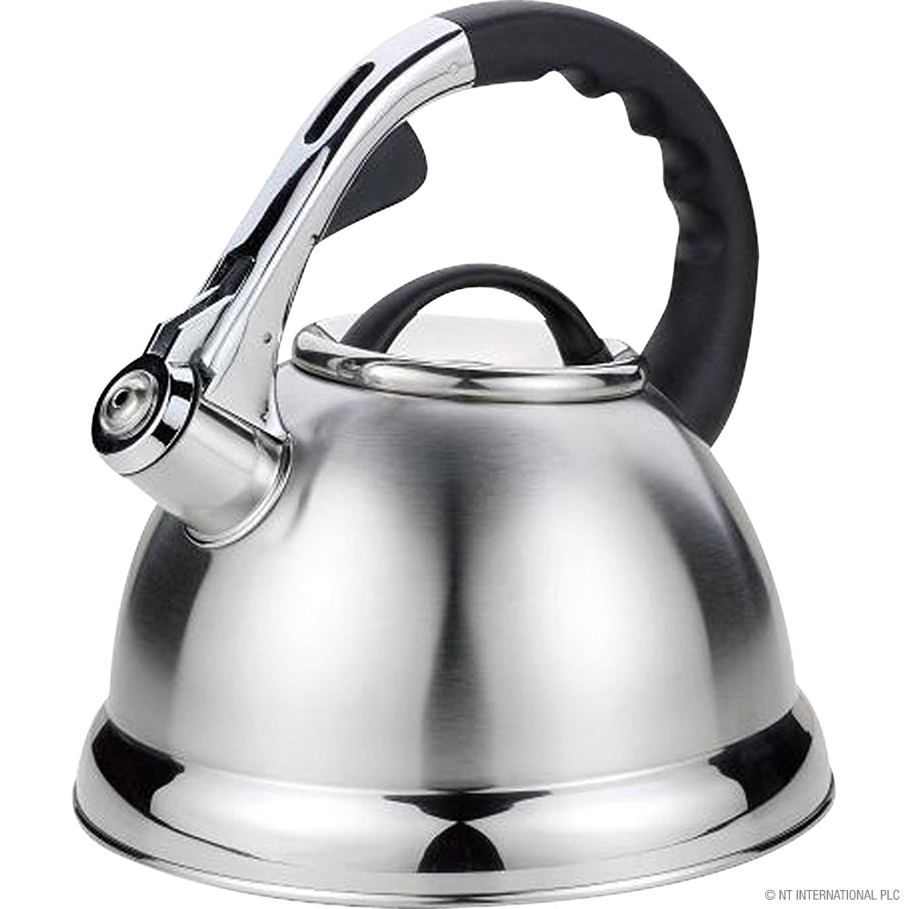 Bouilloire sifflante premium de 3,5 L en chrome – Élégante et efficace pour votre cuisine