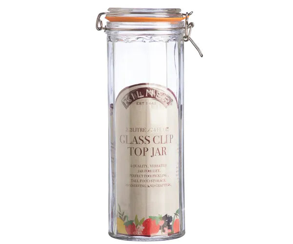 Bocal à clip facetté premium 2,2 litres : conservez et présentez avec élégance.